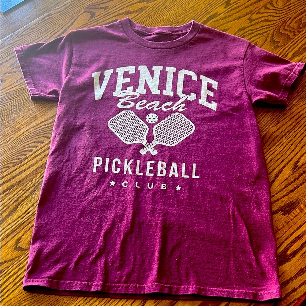 Venice Beach Pickleball Club maroon Women's graphic Tee